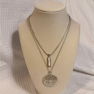 Elegant Silver Double-Layer Necklace